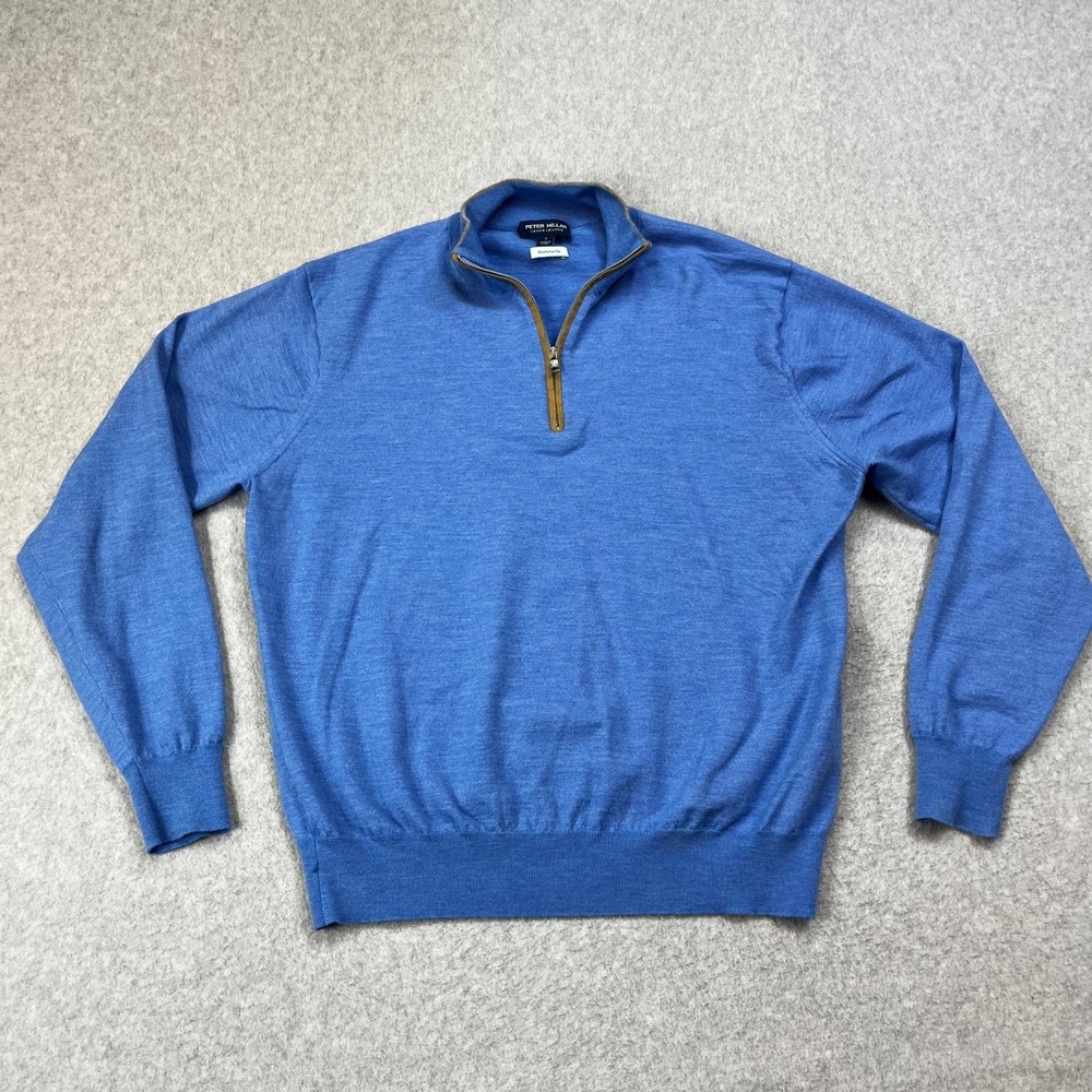 Peter Millar Pullover Sweater Mens Large (Runs Small) 1/4 Zip Excursionist Flex